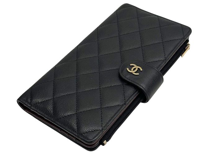 Chanel Cartera larga Classic Black Caviar con chip - vista 5