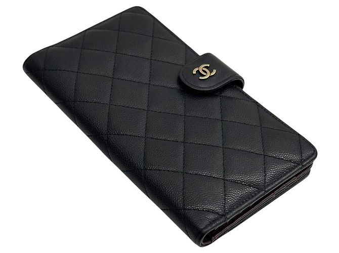 Chanel Cartera larga Classic Black Caviar con chip - vista 6