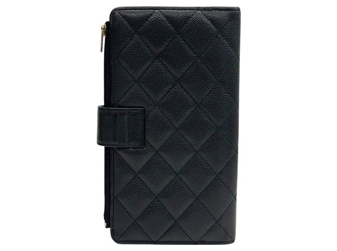 Chanel Cartera larga Classic Black Caviar con chip - vista 9
