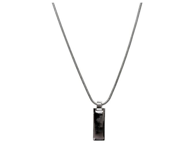 Collar Dior Logo Bar Plateado - vista 2