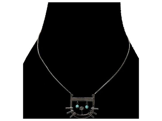 Dior Silberkette mit Katzenanhänger - Ansicht 5