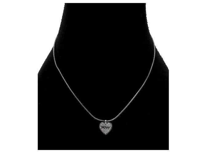 Dior Collar de Corazón de Circonita Plateado - vista 5