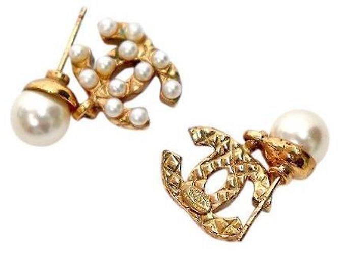 Chanel Pearl CC Drop Gold Ohrringe - Ansicht 4