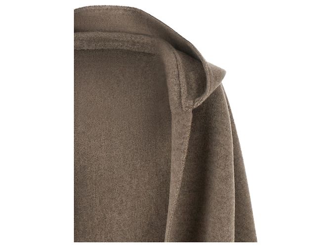 Sciarpa con cappuccio Brunello Cucinelli marrone lana e cashmere - vista 3