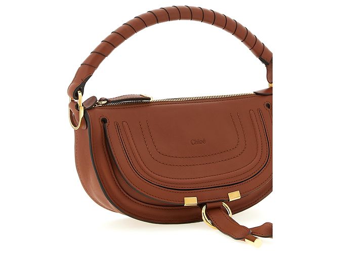 Chloé Borsa a tracolla in vitello marrone - vista 3