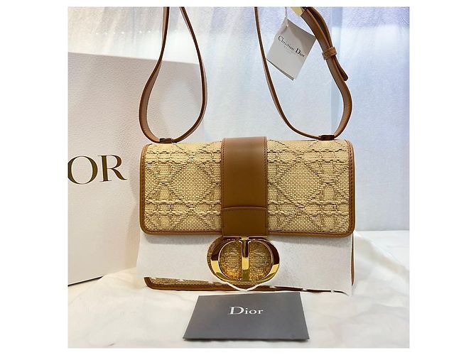 Dior Borsa a spalla Montaine Cannage Raffia Natural - vista 2