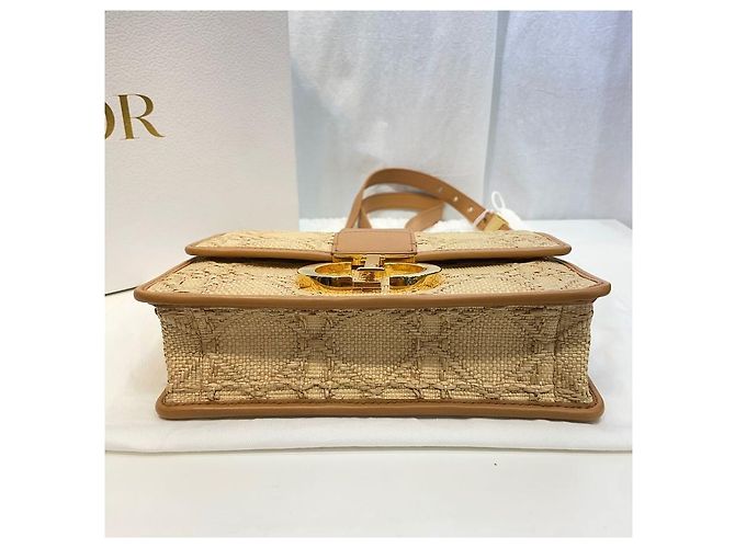 Dior Borsa a spalla Montaine Cannage Raffia Natural - vista 7