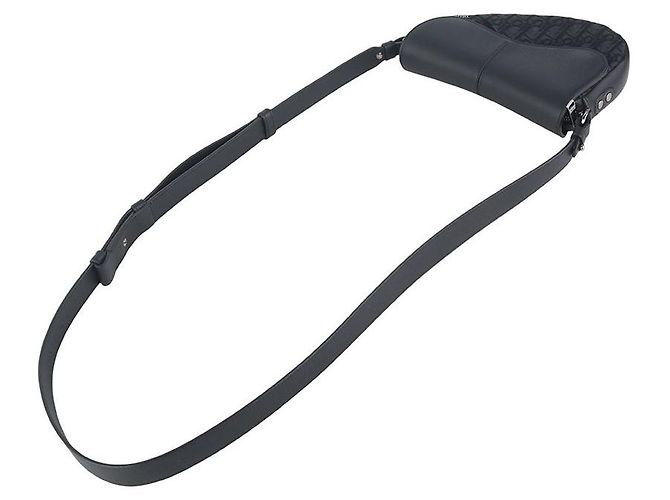 Dior Mini borsa a tracolla Saddle in jacquard Oblique nero - vista 4