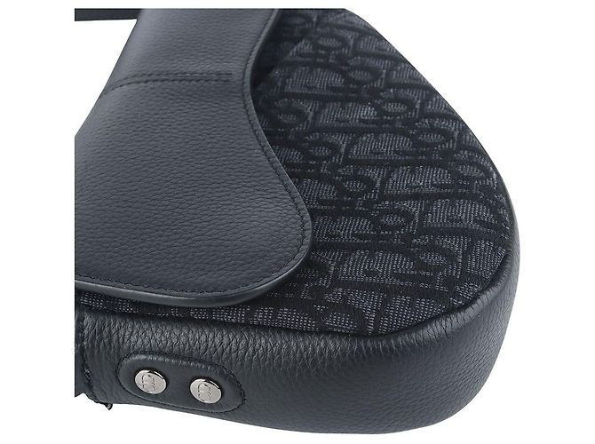 Dior Mini borsa a tracolla Saddle in jacquard Oblique nero - vista 5