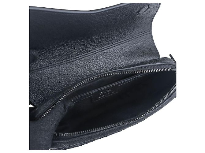 Dior Mini borsa a tracolla Saddle in jacquard Oblique nero - vista 7