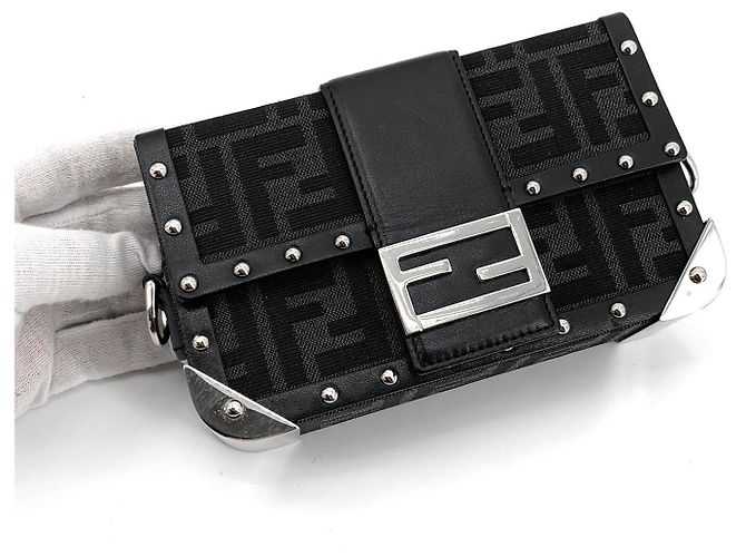 Fendi Borsa a Tracolla Trunk Mini Baguette - vista 3