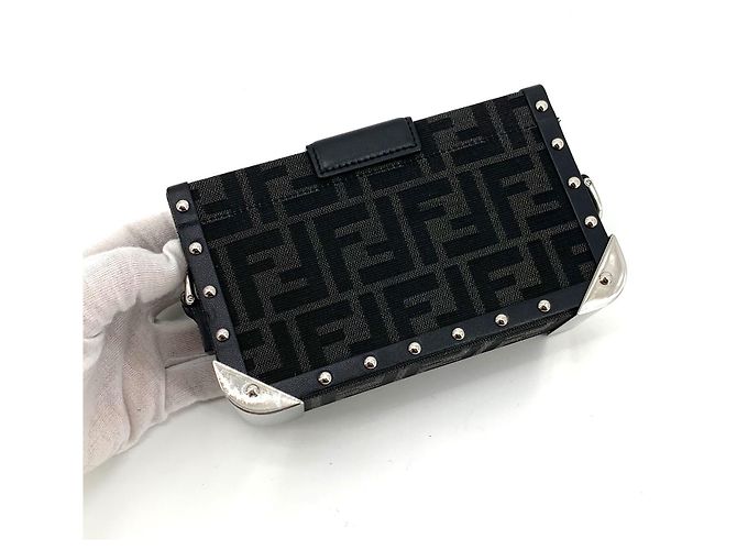 Fendi Borsa a Tracolla Trunk Mini Baguette - vista 4
