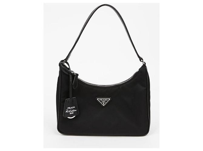 Prada Borsa Hobo Re-Nylon con profili in Saffiano Re-Edition Nera - vista 2