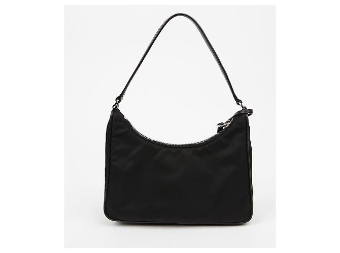 Prada Borsa Hobo Re-Nylon con profili in Saffiano Re-Edition Nera - vista 4