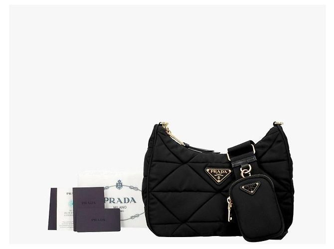 Prada Borsa a spalla imbottita con logo da donna in Re-Nylon RDJN - vista 10