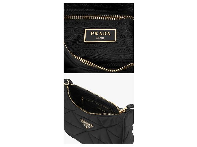 Prada Borsa a spalla imbottita con logo da donna in Re-Nylon RDJN - vista 9