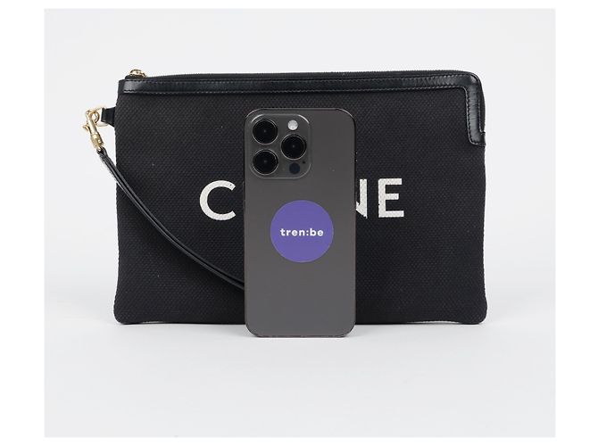 Pochette Céline Logo Marrón Algodón - vista 12