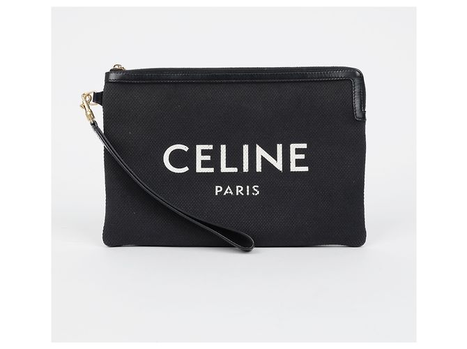Pochette Céline Logo Marrón Algodón - vista 2