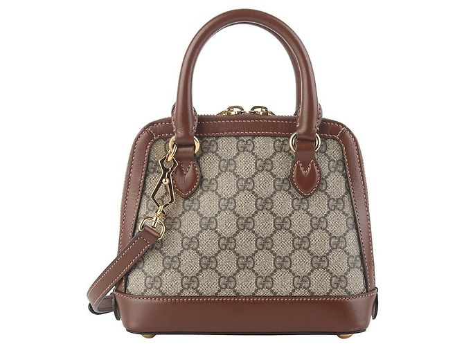 Gucci Mini Borsa a Tracolla GG Supreme Horsebit con Manico Superiore - vista 3
