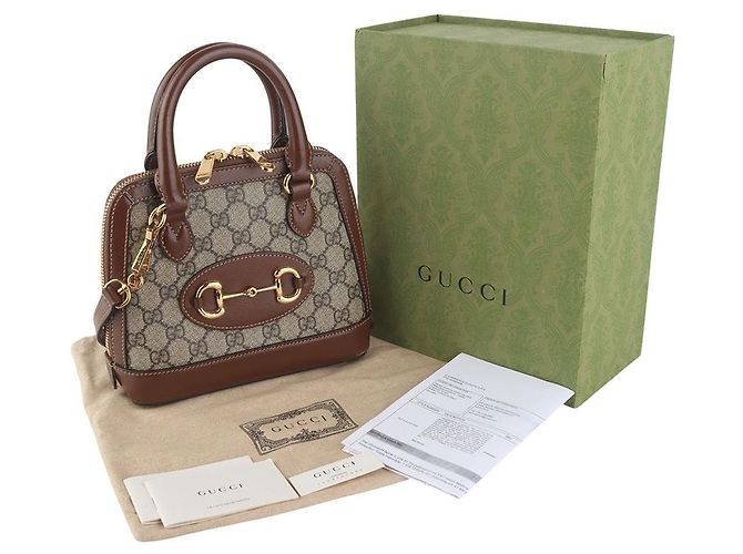 Gucci Mini Borsa a Tracolla GG Supreme Horsebit con Manico Superiore - vista 8