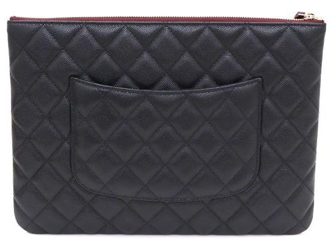 Chanel Borsa a pochette Classic New Medium in caviale nero e gold CC - vista 3