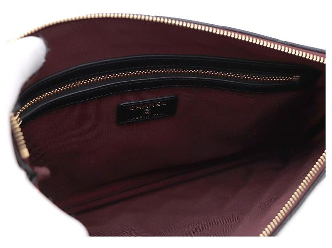Chanel Borsa a pochette Classic New Medium in caviale nero e gold CC - vista 7