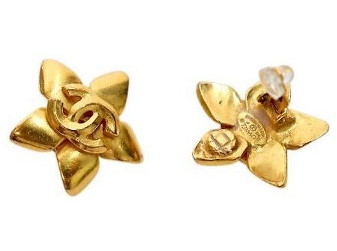 Chanel Pendientes Flower CC Gold - vista 4
