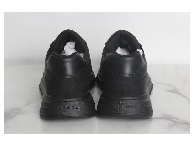 Prada Sneakers in pelle e nylon nero - vista 6