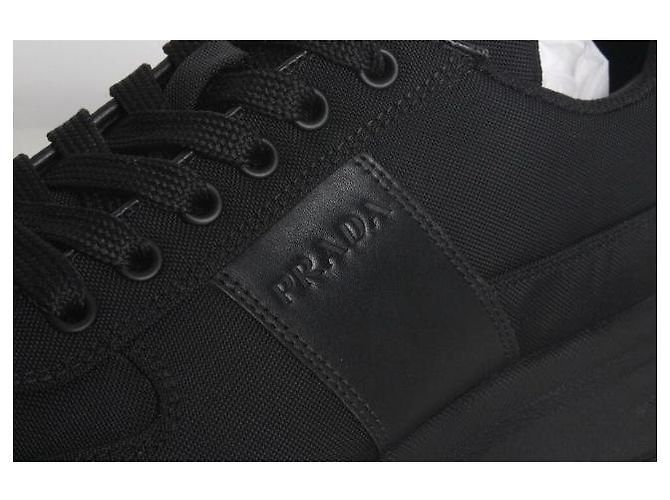 Prada Sneakers in pelle e nylon nero - vista 7