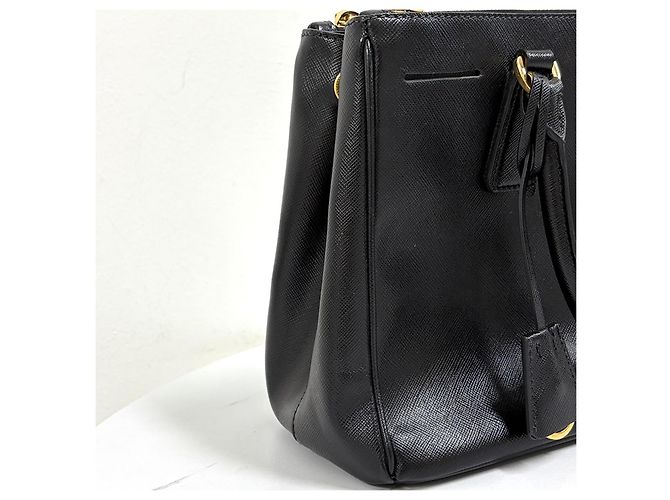 Prada Borsa Tote Saffiano Lux Borsa a Tracolla Nera - vista 11