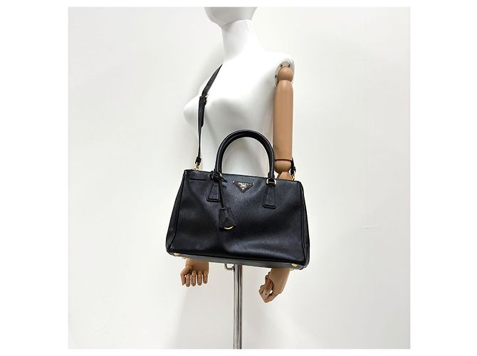 Prada Borsa Tote Saffiano Lux Borsa a Tracolla Nera - vista 2
