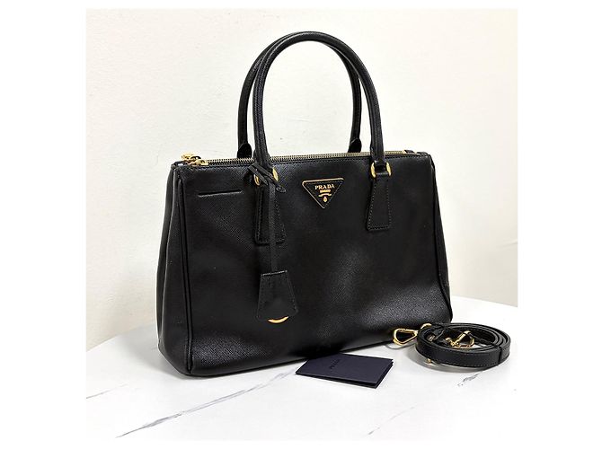 Prada Borsa Tote Saffiano Lux Borsa a Tracolla Nera - vista 3