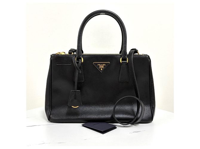 Prada Borsa Tote Saffiano Lux Borsa a Tracolla Nera - vista 5
