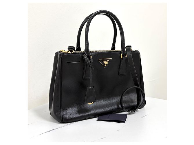 Prada Borsa Tote Saffiano Lux Borsa a Tracolla Nera - vista 6