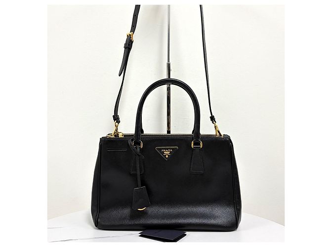 Prada Borsa Tote Saffiano Lux Borsa a Tracolla Nera - vista 7