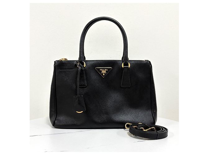 Prada Borsa Tote Saffiano Lux Borsa a Tracolla Nera - vista 8