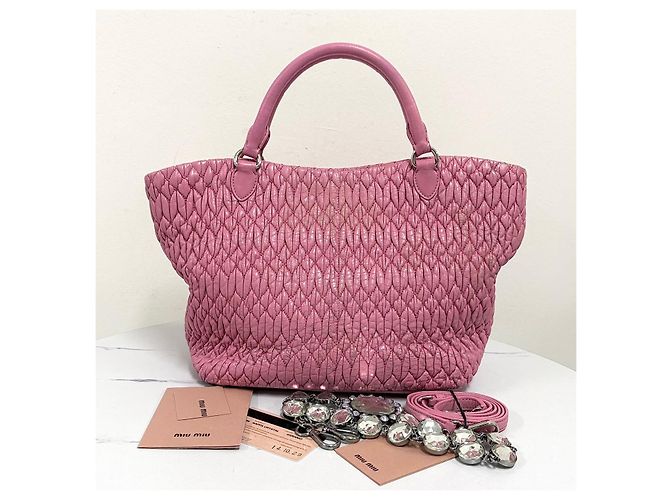Miu Miu Borsa Tote a Spalla Matelassé con Cristalli - vista 4