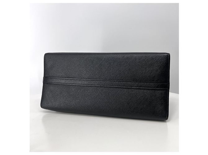 Prada Borsa Tote e Borsa a Tracolla Saffiano Monochrome Black - vista 7