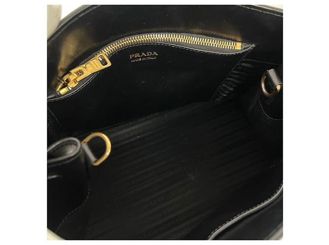 Prada Borsa Tote e Borsa a Tracolla Saffiano Monochrome Black - vista 9