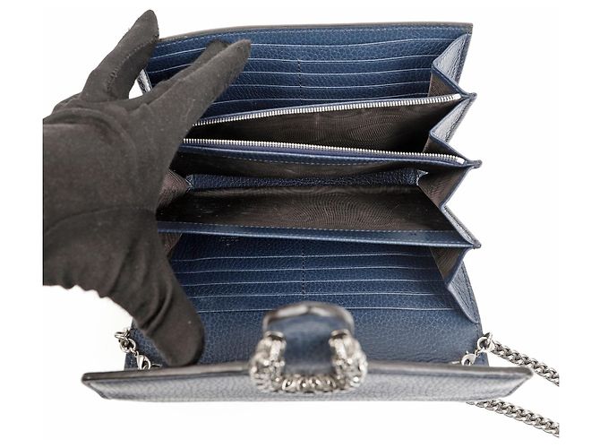 Gucci Borsa a tracolla Dionysus Small in pelle Navy - vista 13