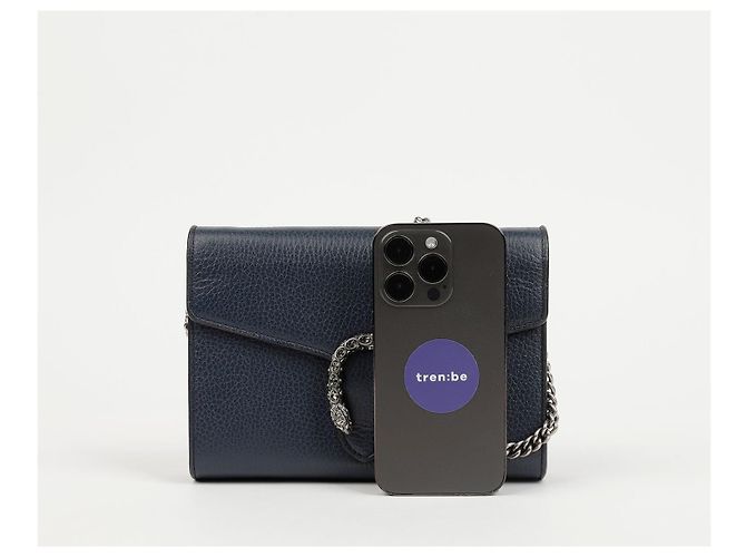 Gucci Borsa a tracolla Dionysus Small in pelle Navy - vista 14