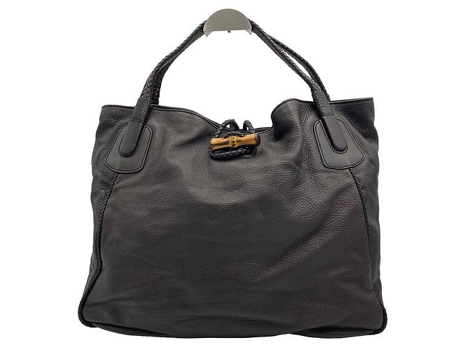 Bamboo Gucci Borsa Tote Grande con Manici in Bambù Nera - vista 11