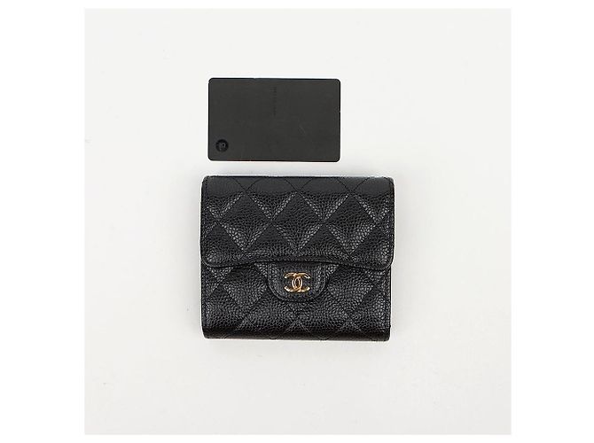Chanel Portafoglio Classic Small Caviar Flap Nero - vista 9