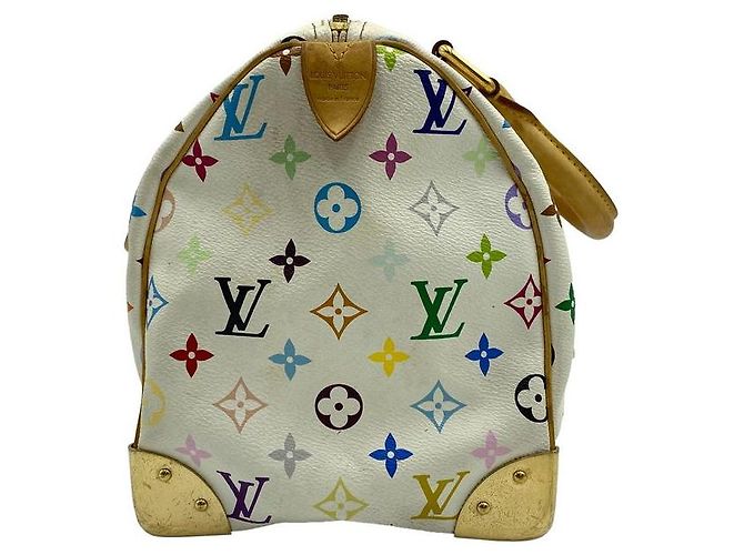 Louis Vuitton Borsa Tote Speedy Monogram Multicolor Canvas White - vista 13