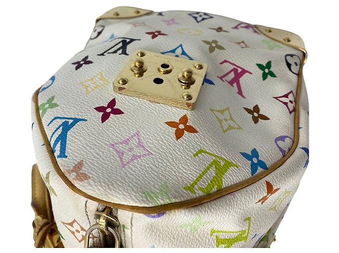 Louis Vuitton Borsa Tote Speedy Monogram Multicolor Canvas White - vista 19