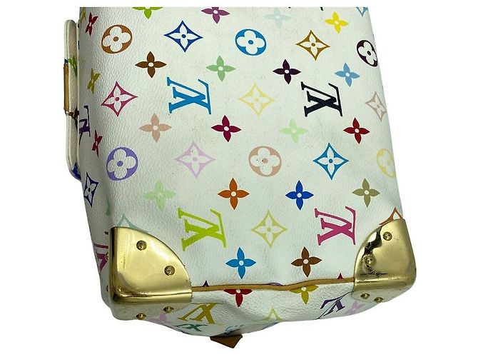Louis Vuitton Borsa Tote Speedy Monogram Multicolor Canvas White - vista 5