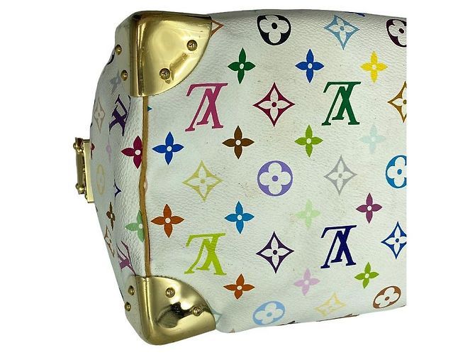 Louis Vuitton Borsa Tote Speedy Monogram Multicolor Canvas White - vista 6