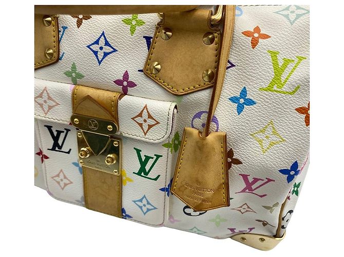 Louis Vuitton Borsa Tote Speedy Monogram Multicolor Canvas White - vista 8