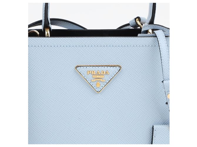 Prada Borsa Tote e a Tracolla in Pelle Saffiano Astral Blue - vista 3