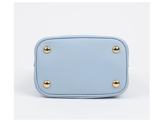 Prada Borsa Tote e a Tracolla in Pelle Saffiano Astral Blue - vista 8